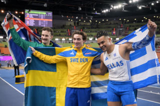 Armand Duplantis podczas Halowych Mistrzostw Świata w Lekkoatletyce Kujawy Pomorze 26 w Toruniu