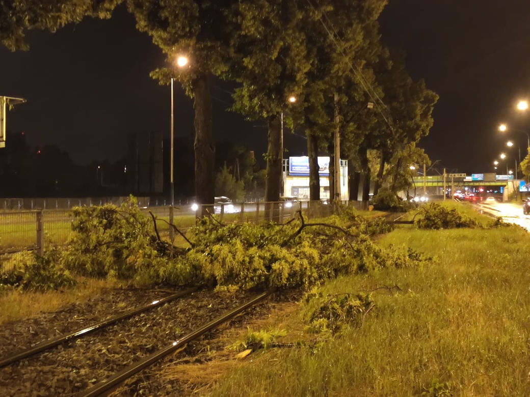 Szkody po nawałnicy w centrum Łodzi 