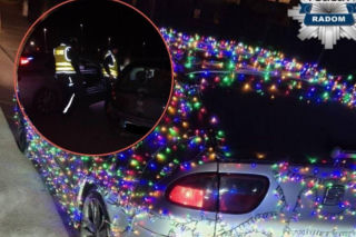 Zamienił seata w choinkę. Policjanci zdębieli!