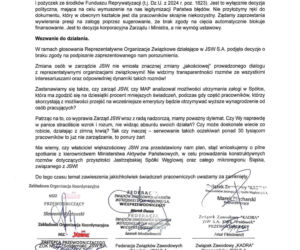 Oświadczenie związków zawodowych Jastrzębskiej Spółki Węglowej
