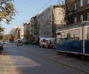 Zderzenie tramwaju z BMW w Krakowie