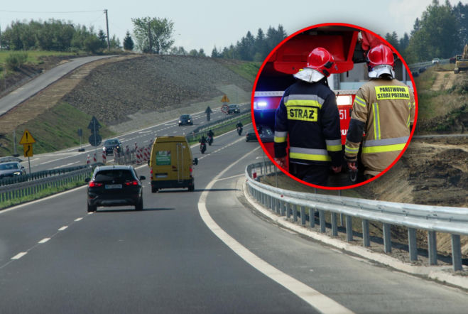 Pożar auta w tunelu na Zakopiance. Ruch w stronę Tatr zablokowany