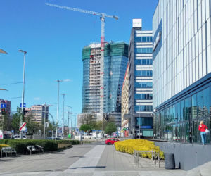 Budowa Hanza Tower - kwiecień 2020