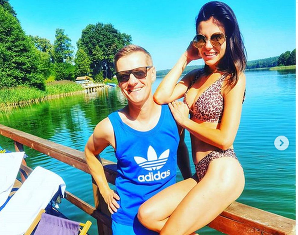 Marcin Mroczek i jego żona Marlena Muranowicz na wakacjach na Mazurach