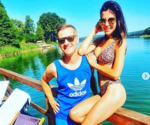 Marcin Mroczek i jego żona Marlena Muranowicz na wakacjach na Mazurach