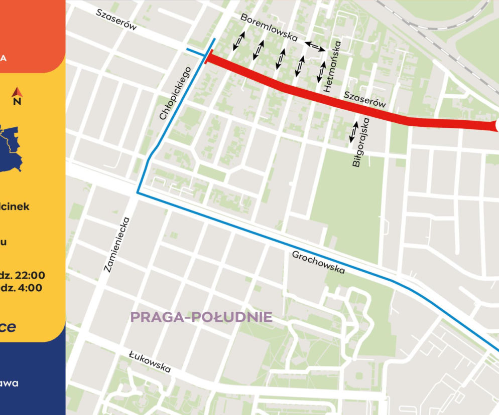 Drogowcy zamykają ważną ulicę na Pradze Południe i ostrzegają przed odholowywaniem aut