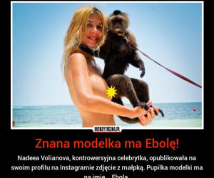 Nadeea Volianova pozuje do zdjęcia z małpką na piersiach!