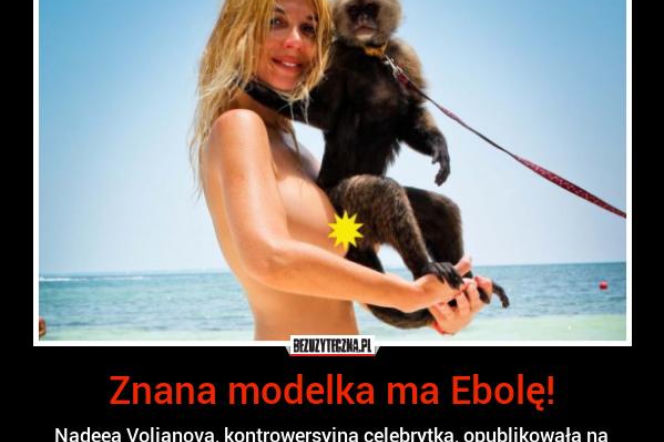 Nadeea Volianova pozuje do zdjęcia z małpką na piersiach!