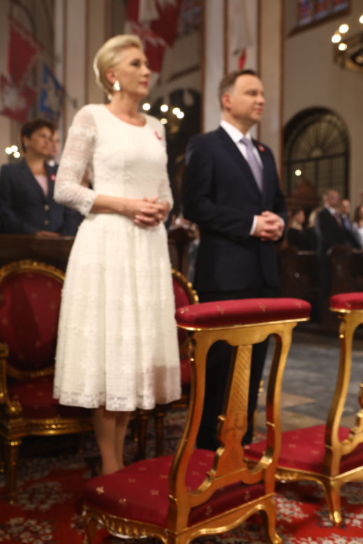 Andrzej Duda z małżonką na obchodach uroczystości 3. Maja