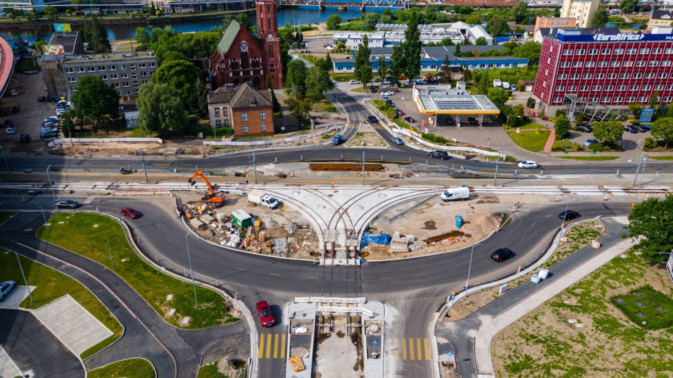 Przebudowa układu drogowego na Międzyodrzu - czerwiec 2022