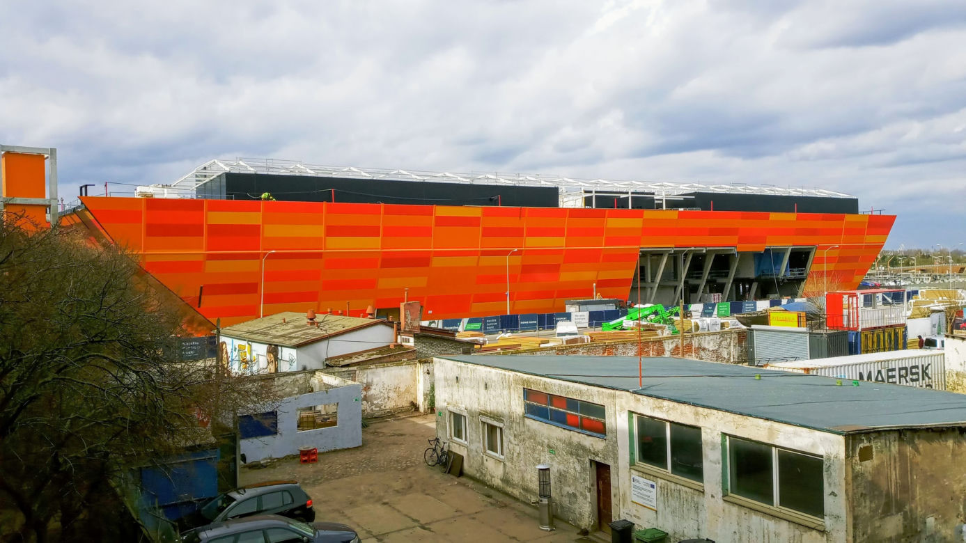 Budowa Morskiego Centrum Nauki w Szczecinie - kwiecień 2021