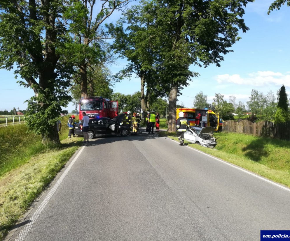 Wypadek samochodowy w miejscowości Trygort