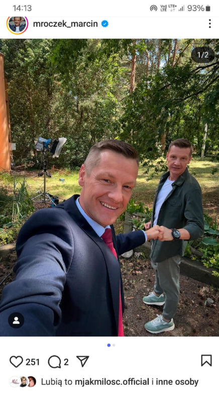 M jak miłość nowy sezon. Bracia Zduńscy - Piotrek (Marcin Mroczek), Paweł (Rafał Mroczek) na planie