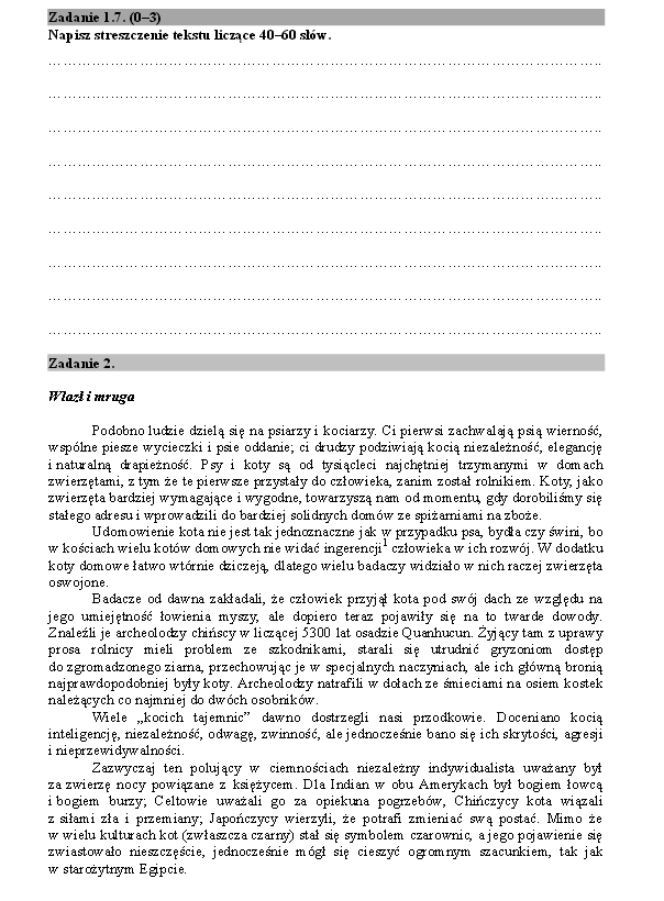 Arkusze z języka polskiego 2016