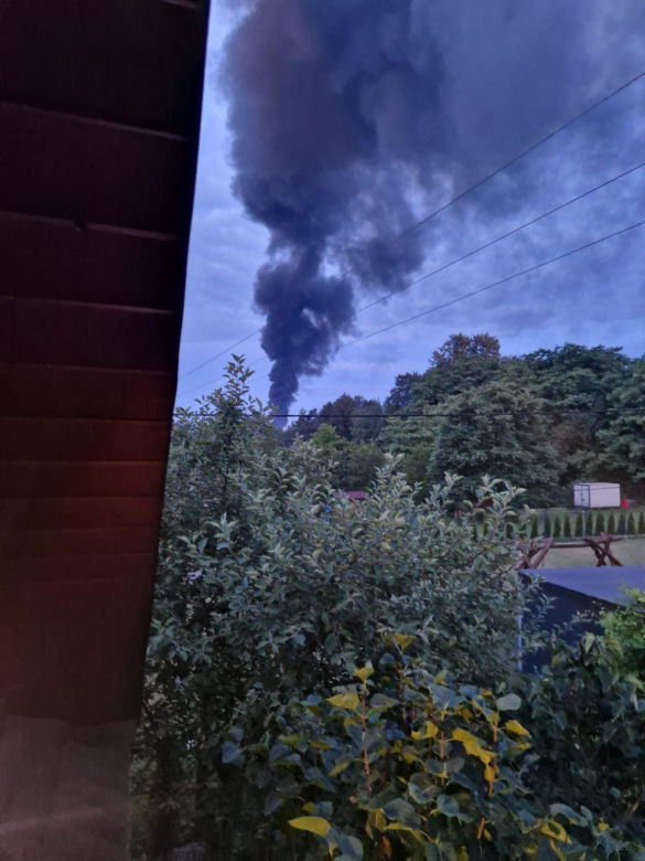 Pożar w Sławkowie. Płomienie w terminalu przeładunkowym