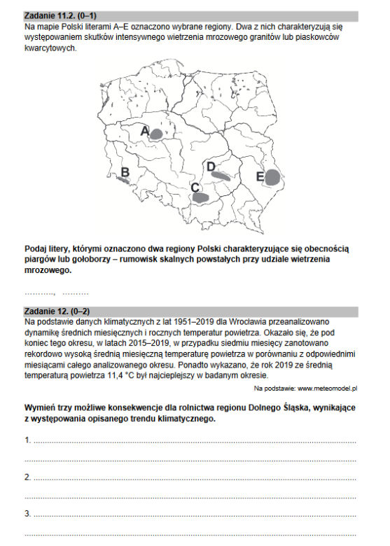 Matura rozszerzona 2022 geografia