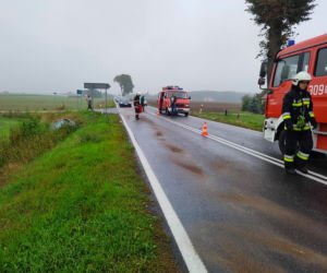 Zderzenie dwóch aut w Karolewie! Jedna osoba trafiła do szpitala [ZDJĘCIA]