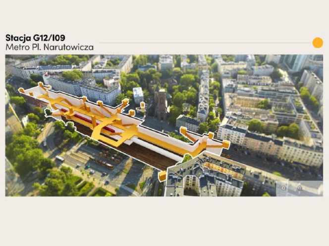 Wizualizacja przyszłej stacji metra M4 Plac Narutowicza
