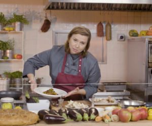 Bakłażan z dynią, w syropie z pigwowca, z pieczonymi boczniakami - przepis z programu Smaki Agaty + WIDEO