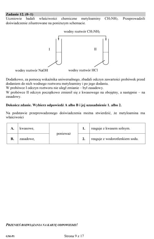 Egzamin gimnazjalny 2018 - część przyrodnicza