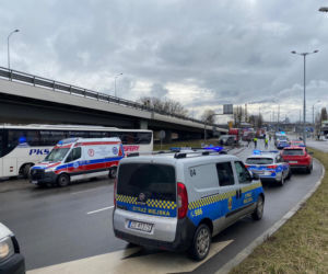 Autobus PKS wjechał w tył drugiego na ul. Gdańskiej w Szczecinie