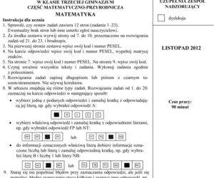 Próbny egzamin gimnazjalny - Matematyka