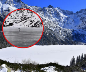 Nagranie z Morskiego Oka. Zrobili to na środku zamarzniętego jeziora