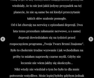 Iga Krefft na Instagramie o chorobie, załamaniu psychicznym i terapii - slajd 1.
