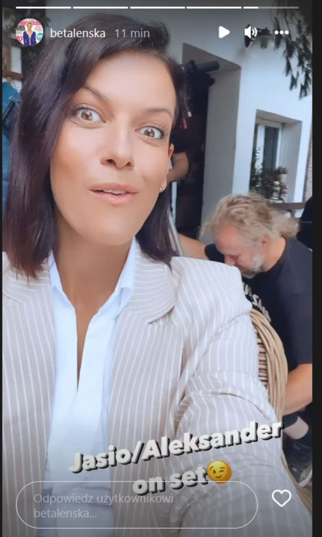 M jak miłość. Alżbeta Lenska (Patrycja) na planie