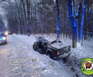 Dachowanie auta na trasie Siedlce - Łosice