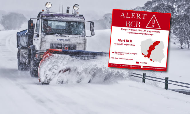 Śnieg w natarciu! Alert RCB dla dziewięciu województw. Sprawdź, gdzie będzie najgorzej