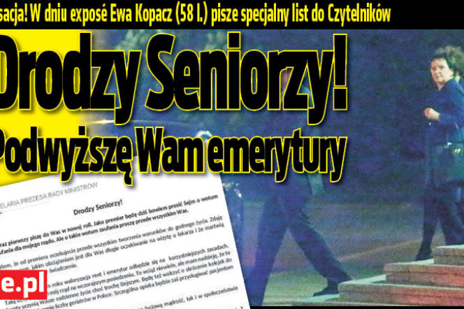 Drodzy Seniorzy! Podwyższę Wam emerytury