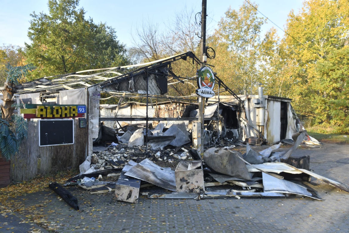 Pożar baru Aloha przy Świderskiej na Tarchominie