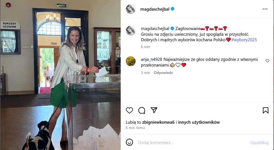 Wybory Prezydenckie 2025: Tak głosują gwiazdy w drugiej turze! Magdalena Schejbal