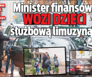 Minister finansów wozi dzieci służbową limuzyną