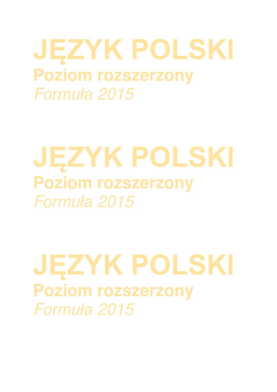 Matura 2023: polski rozszerzony formuła 2015