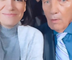 M jak miłość na planie. Alżbeta Lenska (Patrycja), Karol Strasburger (Argasiński) 