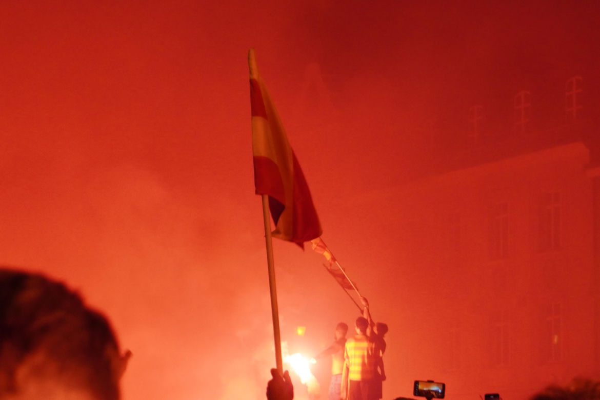 Feta w Białymstoku po mistrzostwie Polski. Tak bawili się kibice Jagiellonii Białystok