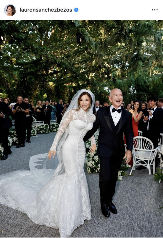 Jeff Bezos i Lauren Sanchez Bezos - ślub