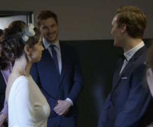M jak miłość. Aneta (Ilona Janyst), Olek (Maurycy Popiel), Iza (Adriana Kalska), Marcin (Mikołaj Roznerski)