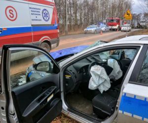 Wypadek w Knurowie koło Gliwic. Radiowóz zderzył się z audi