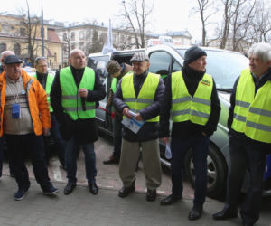 Protest taksówkarzy w Warszawie