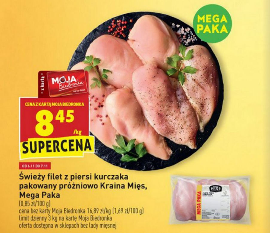 świeży filet z piersi kurczaka 8,45/kg