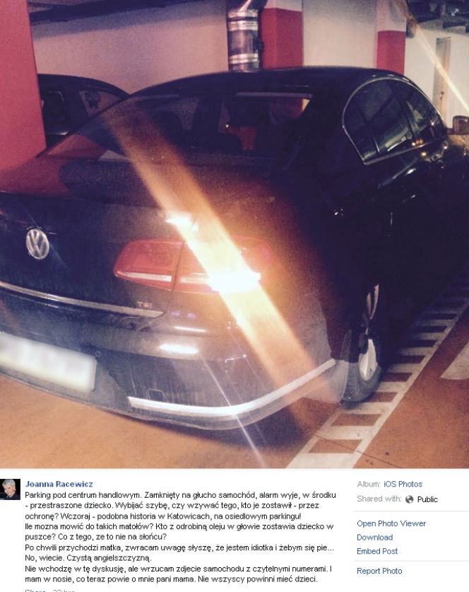 Uratowałam dziecko z nagrzanego auta