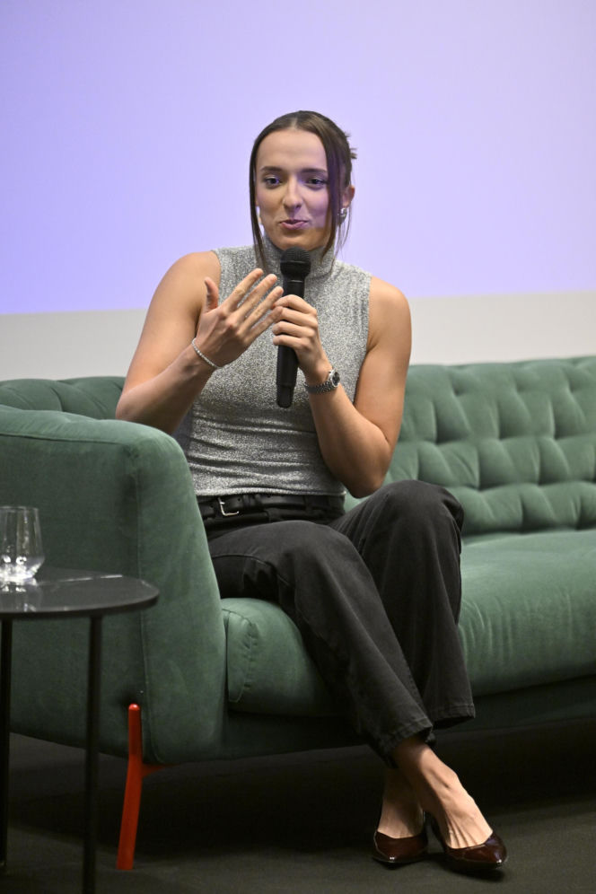 Iga Świątek i Daria Abramowicz na konferencji