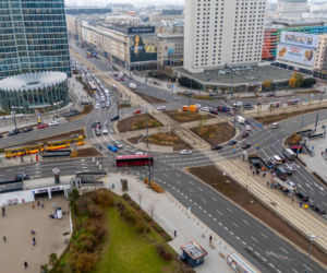 Nowe Centrum Warszawy zimą