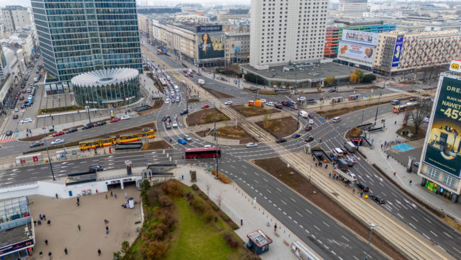 Nowe Centrum Warszawy zimą