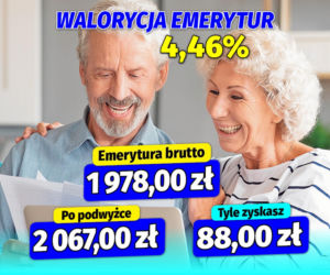 Waloryzacja emerytur 4,46%