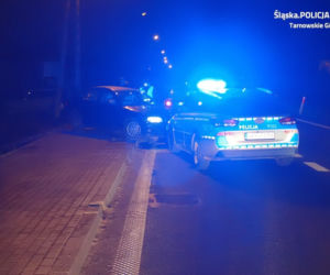 Śląskie: Kierowca BMW chciał staranować radiowóz, ale sam wypadł z drogi [ZDJĘCIA]
