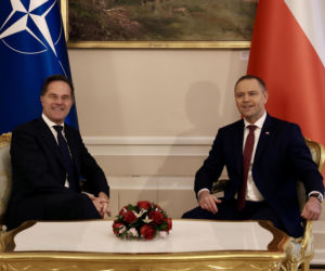 Rutte na spotkaniu z Nawrockim